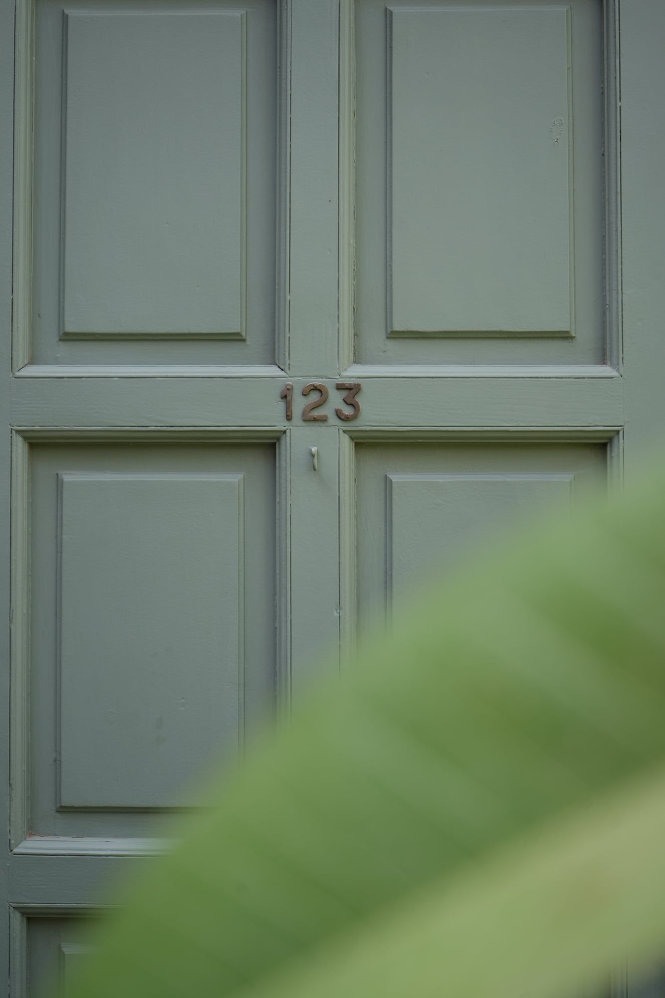 Sage-green riad door detail